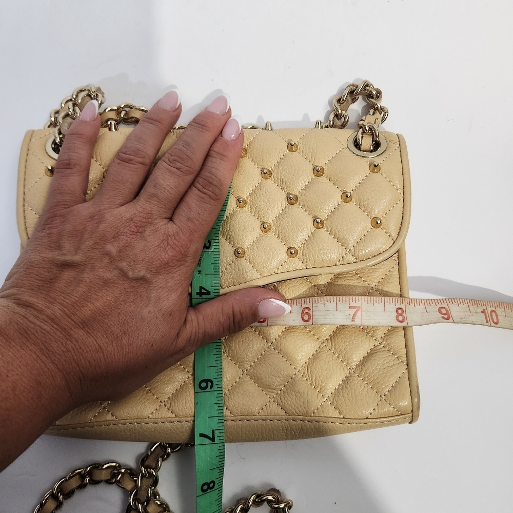 Rebbeca minkoff cream golden studded patch shoulder crossbody bag - Picture 12 of 16